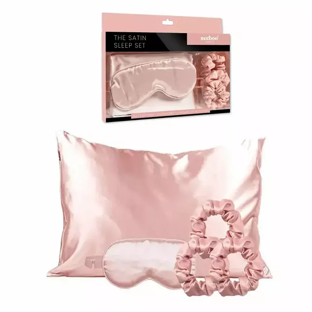 Satin Self Care Sleep Set — Midnight Black