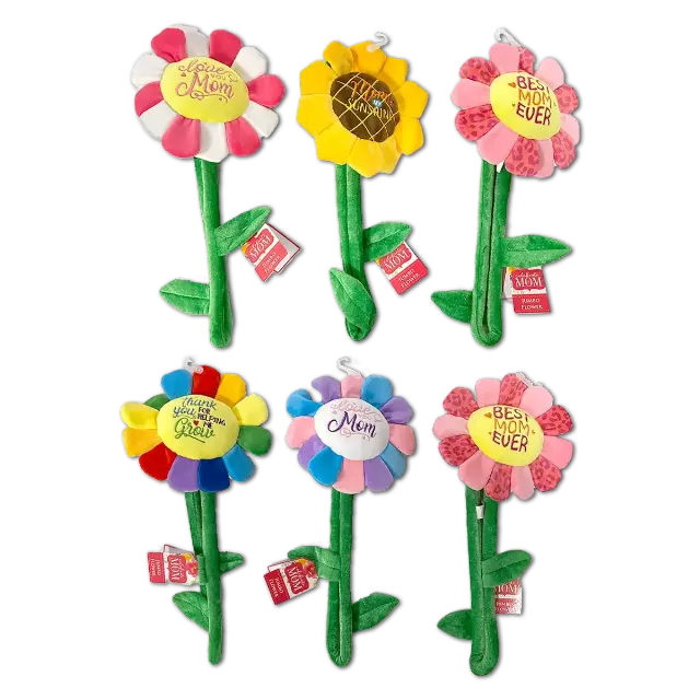 Plush Daisy Flower 36" Assortment - 6 Pieces Per Pack 25528