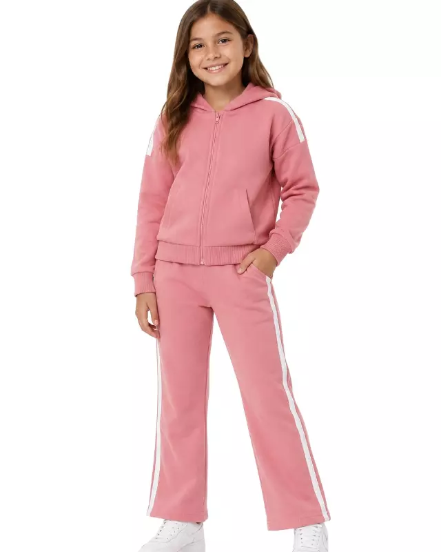 Girls' Hoodie & Sweatpants Set #Q05 — All 3 Colors / 7-8-10-12-14