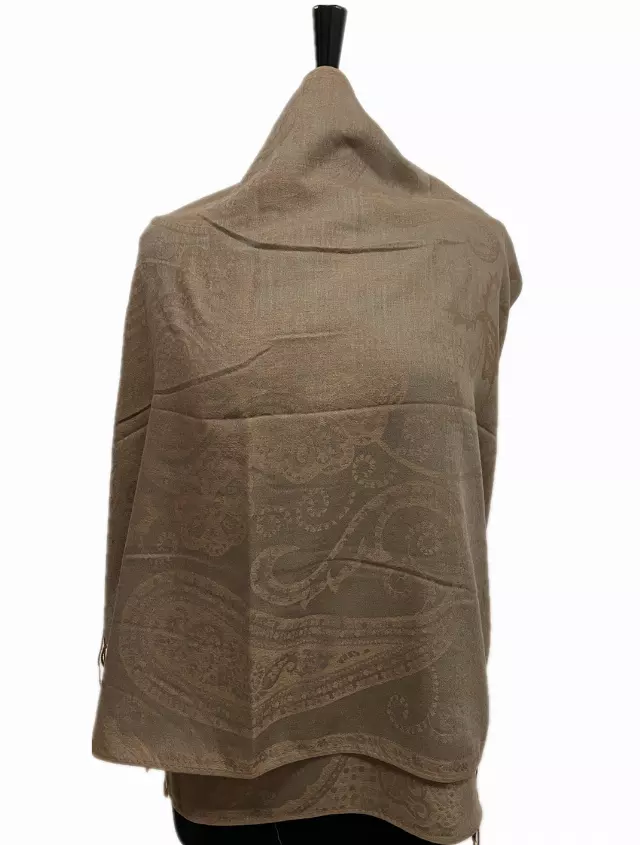 IN130 Paisley Pattern Pashmina — khaki