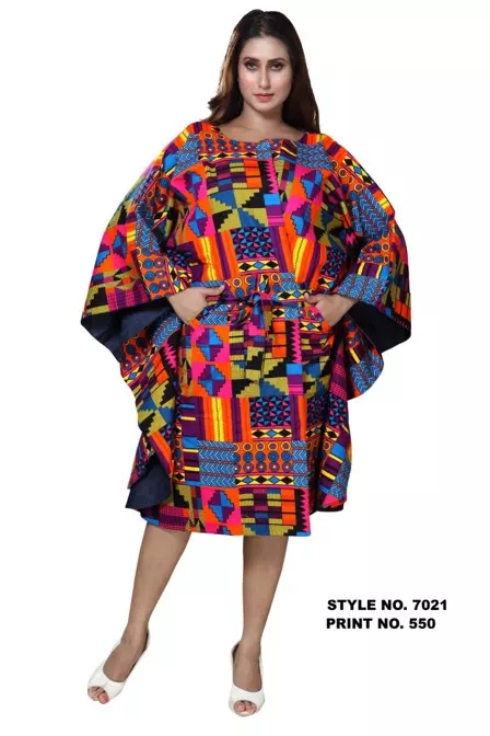 7021 - Denim Long Poncho - One Size (3pcs PRE-PACK) ($30 Each) — One Size / Print-550