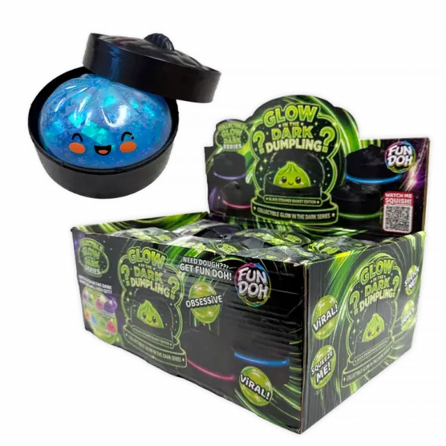 Fun Doh™ Squishy Glow-in-the-Dark Mystery Dumpling Black Steamer Toy - 12 Pieces Per Retail Ready Display 26788