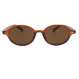 Vintage Round Framed Sunglasses with Silver Bar Side Details and Slim Temples P11131