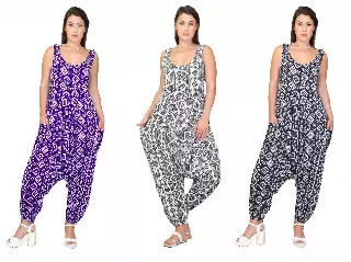 1195- Women's Summer Print Long Length Sleeveless Jumpsuit (6-PCS PRE-PACK)