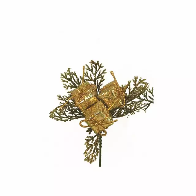 CEX04430Gold – 7” Glitter Pine Package Pick- Min 1 dz – Case Pk 120 dz