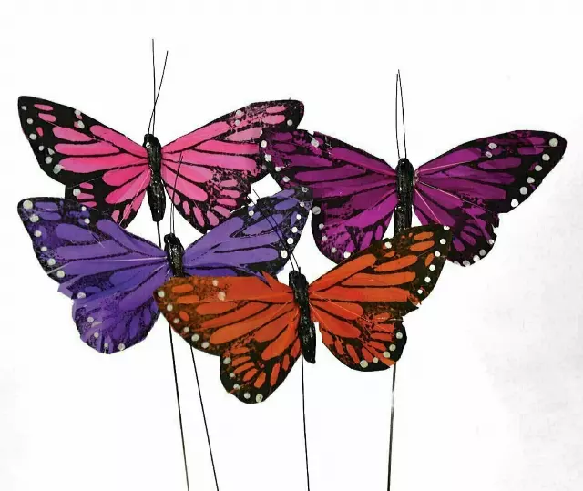 DP1009 – Asst. large 5” butterfly on wire “dz” Min 1 dz. – Case 60 Dozen