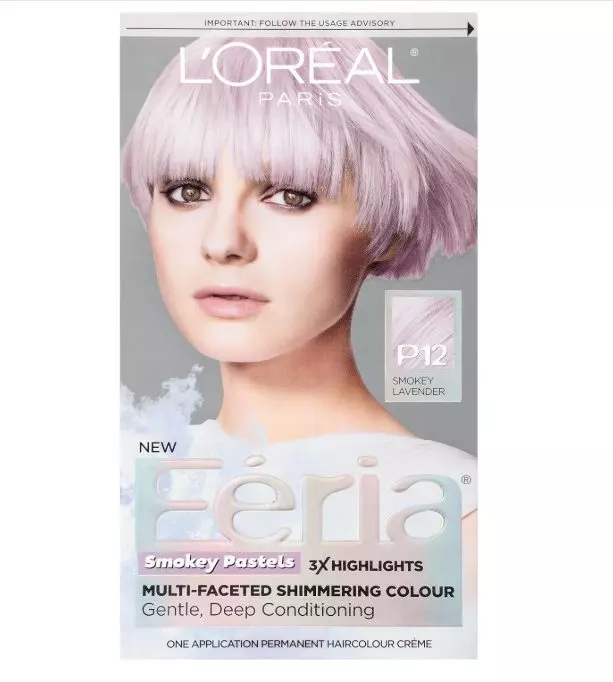 L’Oréal Paris Feria Pastels Hair Color, P12 Lavender Dusk (Smokey Lavender)