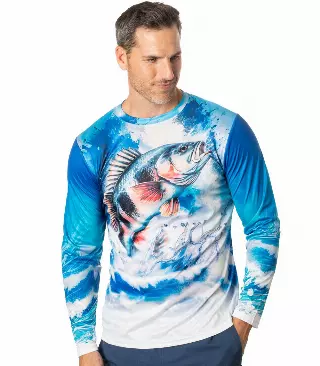 Men Performance Long Sleeve Fish Graphic-7688492 2XL