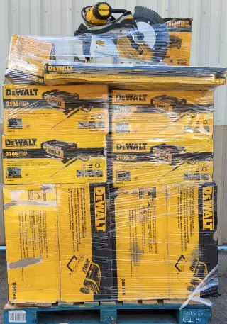 DeWalt tool pallet · Grade A shelf pulls and returns
