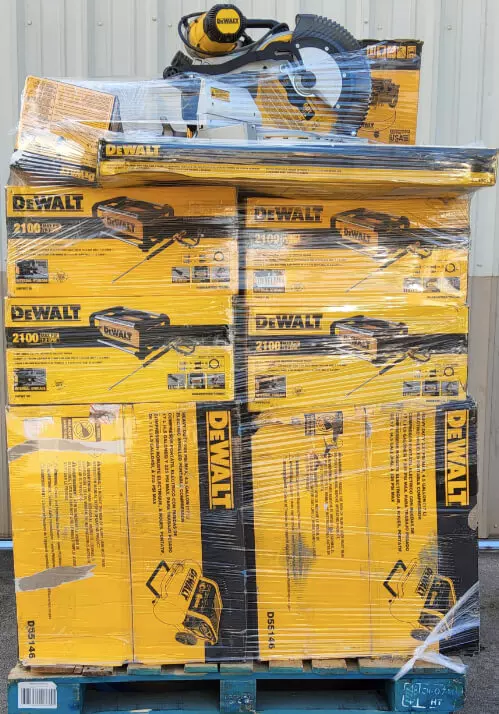 DeWalt tool pallet · Grade A shelf pulls and returns