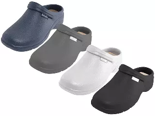 S2390M - Men's "Sport" Close Toe Rubber Nurses Clogs — Asst. Black, White, Navy & Gray (S2390-M) / 7-12 Assorted