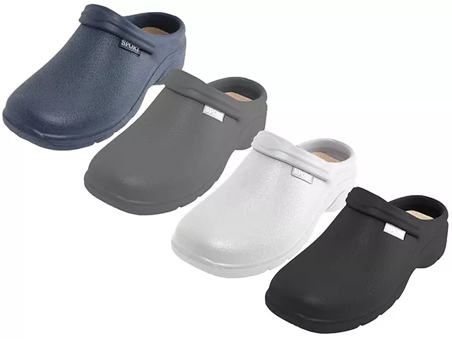 S2390M - Men's "Sport" Close Toe Rubber Nurses Clogs — Asst. Black, White, Navy & Gray (S2390-M) / 7-12 Assorted