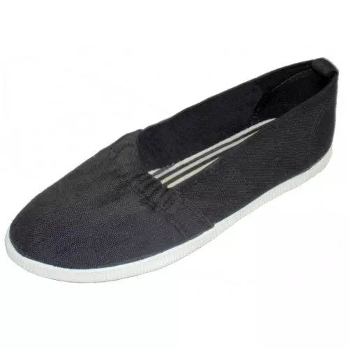 S305L - Women's "Easy USA" Elastic Upper Slip-on Canvas Shoes — Black (S305L-BK) / 5-10 Assorted