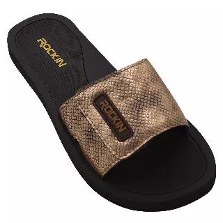 Women's Snake Skin Strap Slides