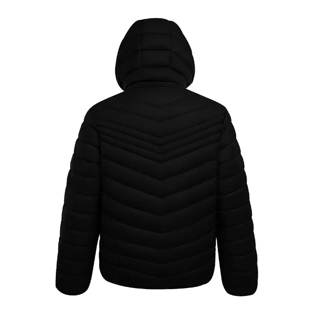 Men’s Solid Berber Lined Full Zip Puffer Jacket with Hood - Style #MFJ807 - $16.90/Unit 12 PC — M-2XL (WHOLESALE) / Black