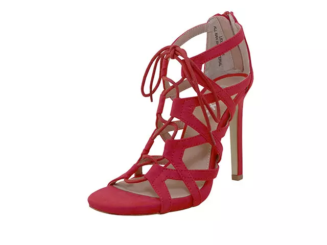 LEXI-01-RED - Wholesale Women's "Mixx Shuz" 4½ Inches Heel Gladiator Strap Sandals — Red (LEXI-01-RED) / 5½-10