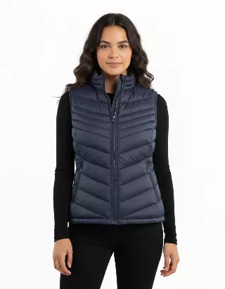 Reversible Quilted Vest — Navy/Mauve / S-M-L-XL