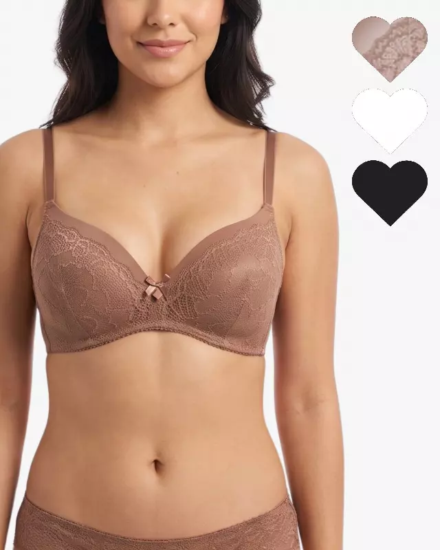 Elena Comfort 3-Pack Bras — Mocha / 36C