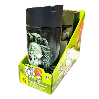Full Print Glass Butt Bucket Ashtray - 3 Pieces Per Retail Ready Display 41528