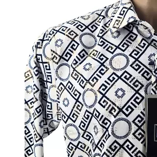 Megaannum - Men’s Printed Casual Shirt – Slim Fit Spread Collar