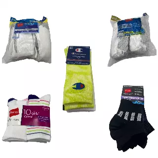 Hanes & Champion Kids & Adult Assorted Sock Packs · 150 units