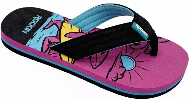 ROCKIN PINK "SURF SHARK" KIDS FLIP FLOPS