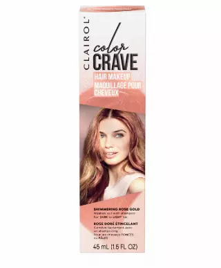 Clairol Color Crave Temporary Hair Color Makeup, Shimmering Rose Gold Hair Color, 1 Count