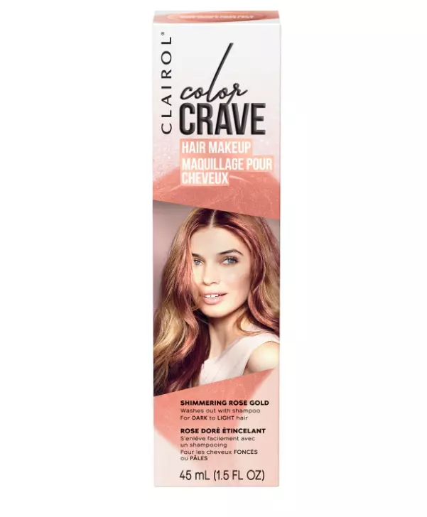 Clairol Color Crave Temporary Hair Color Makeup, Shimmering Rose Gold Hair Color, 1 Count