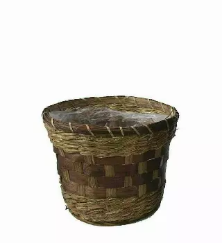 MSF04206-8DK – 8” Palm leaf stain pot (for 7” pot)-W/LINER-“each” Min 12 – Case 90 pcs