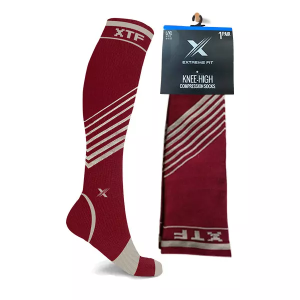 V-STRIPED KNEE-HIGH COMPRESSION SOCKS — Small/Medium · SKU EF-ATACS-RUS-M