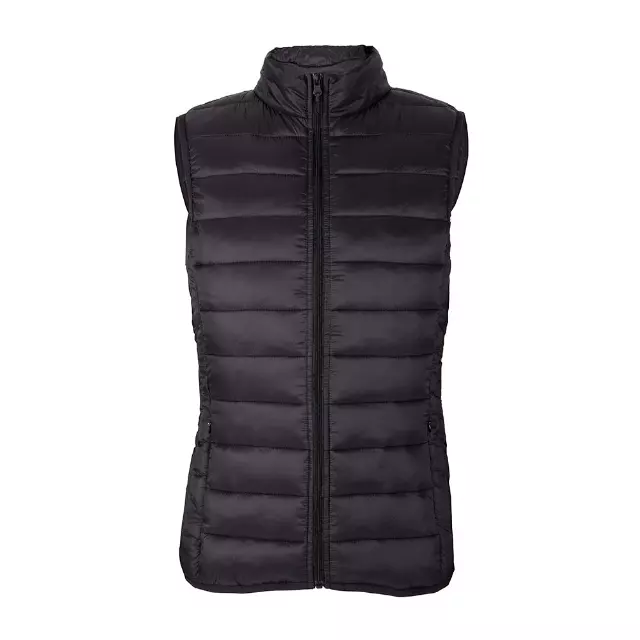 Women’s Solid Full Zip Puffer Vest - Style #LV806 -$10.90/Unit 12 PC — S-XL (WHOLESALE) / Black