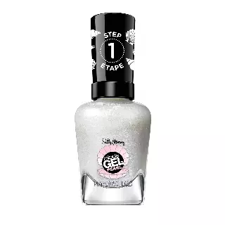 Sally Hansen Miracle Gel Pearls Salon Quality Nail Polish | Gel-Like Formula, Two-Step System, No UV Light Needed, Long Lasting | Sheer | 909 Moonlight Mist | Light Gray Shimmery Nail Polish
