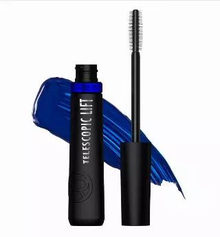 L’Oreal Paris Telescopic Lift Mascara, Lengthening and Volumizing Eye Makeup, Lash Lift with Up to 36HR Wear, Washable, Stellar Blue, 0.33 Fl Oz