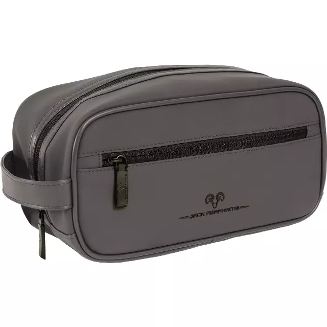 Jack Abrahams Calypso Smooth Tarpaulin Travel Dopp Kit — 027-CHARCOAL