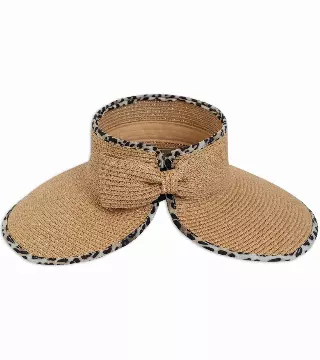 Magid Leopard Print Straw Roll Up Visor — TOAST