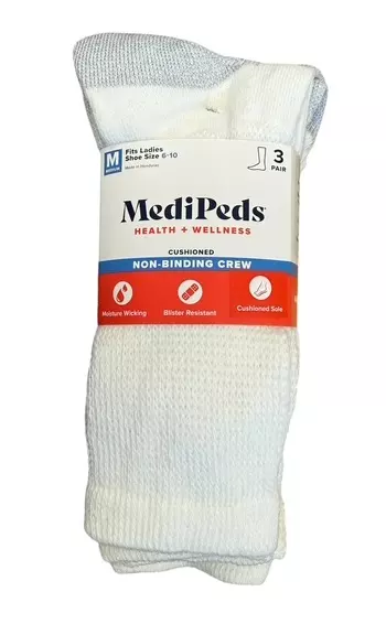 #6-MP-1724907 Women’s MediPeds Half Cushion Crew Socks – $1.50 per pack 3 (20 Packs)