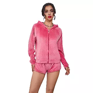 Women's Soft Velvet 2PC Set- Style #LJS206 - $12.50/Unit - 12pcs/cs - PLEASE SEE DESCRIPTION — Pink
