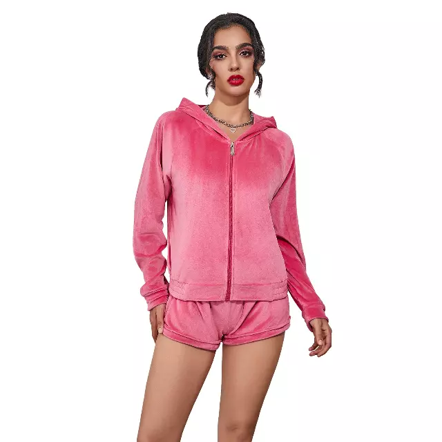 Women's Soft Velvet 2PC Set- Style #LJS206 - $12.50/Unit - 12pcs/cs - PLEASE SEE DESCRIPTION — Pink