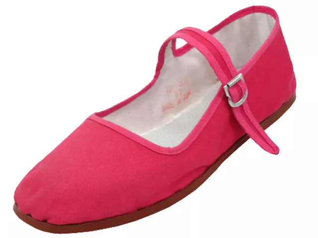 T2-114C - Youth's "Easy USA" Cotton Upper Classic Mary Jane Shoes — Fuchsia (T2-114C-F) / 27-34 Assorted