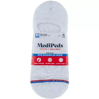 #6-MP-1724888 Women’s MediPeds Half Cushion No Shows Socks (Size 10-13) – $1.90 per pack of 6 (12 Packs)