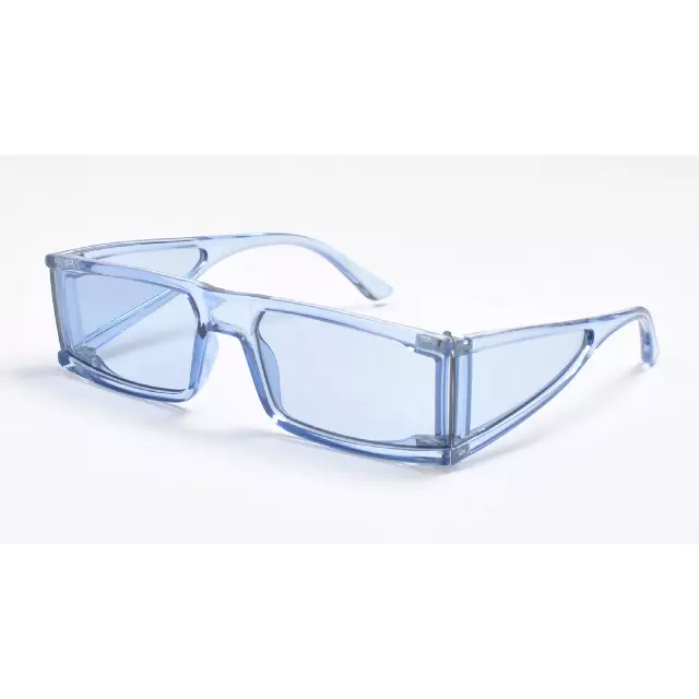 Translucent Retro Rectangle Sunglasses with Cyberpunk Side Shields TD10756