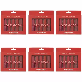 Beauty Creations Five Matte Lipstick Romance - Wholesale 6 Sets (TJLS2-SET)
