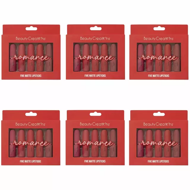Beauty Creations Five Matte Lipstick Romance - Wholesale 6 Sets (TJLS2-SET)