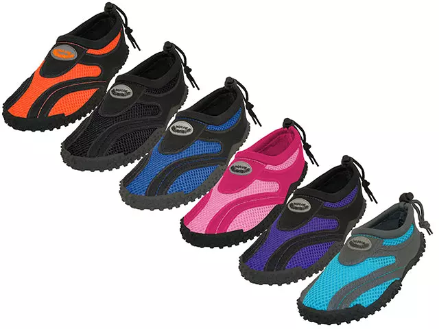 W1185L - Women's "Wave" Nylon Upper Water Shoes — Assorted - Orange, Black, Royal, Fuchsia, Purple & Turquoise (W1185L-A) / 5