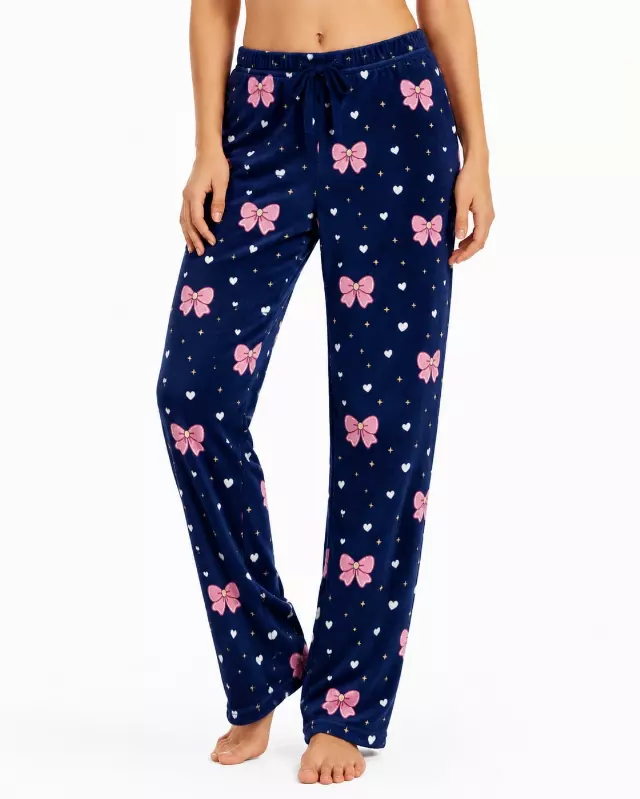 Ladies' Micro Polar Lounge Pants #08 — Navy / S-M-L-XL