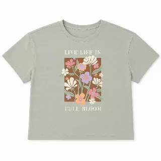 JUNIOR GIRLS GRAPHIC CROPPED T-SHIRT GREEN