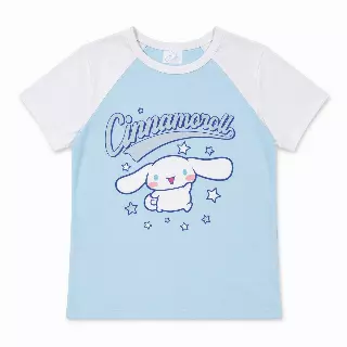 JUNIOR GIRLS CINNAMOROLL RAGLAN T-SHIRT WHITE/BLUE