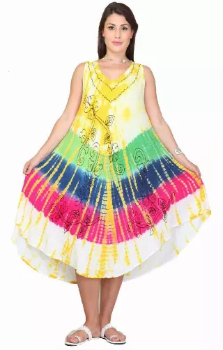 PNA-527 - Women's Tye-Dye Sleeveless Umbrella Dress - (12-PCS PRE-PACK - 6 COLORS) ($6 Each)