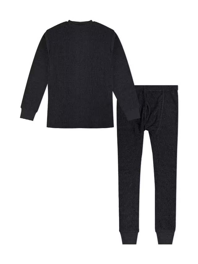 Youth Thermal 2-PC Set — Black / Extra Large