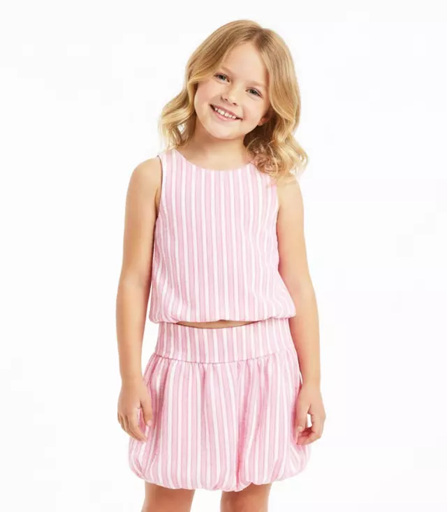 GIRLS PINK Textured Woven Top W Bubble Skirt Set - 2461002